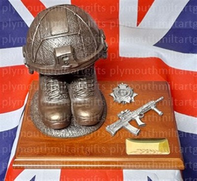 Royal Logistics Corps Boots and Virtus Helmet